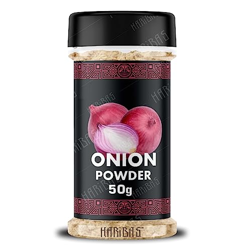 HARIBAS Dry Onion Powder Organic 50 Gram Onion Powder-Pyaaz In Pantry-50 Gram (Pyaj Powder/Onion Powder) Flavourfull For Cooking, Natural Immunity Booster