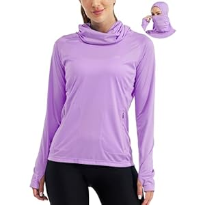 Willit Women’s Sun Protection Hoodie UPF 50+ Fishing Hiking Shirt Long Sleeve SPF Shirt with Face Mask Lightweight