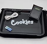 LED Glow Tray with Color Light Rotation, Pocket Scale and Bluetooth Speaker (Black)
