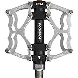 ROCKBROS(ロックブロス)自転車 ペダル クロスバイク ペダル mtb アルミ合金 軽量 滑り止め ベアリング 9/16"（シルバー） [並行輸入品]