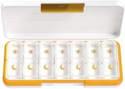 Amazon.com: Zoksi Am Pm Pill Organizer 7 Day, Weekly Pill Box 2 Times a ...