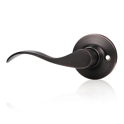 Mengico 1 Pack Door Lock,Oil Rubbed Bronze Door Lever,Modern Door Handle Left Handled Dummy Lever，Dummy Door Handle #TOP7