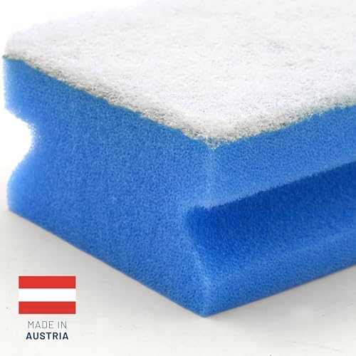 SONTY Profesjonalna gąbka do czyszczenia, odporna na zarysowania, niebieska, duża – 10 x gąbka Jumbo z Austrii | Gąbki XXL do czyszczenia okien, kuchni, łazienki, basenu, gastronomii i szkła | 15 x 7