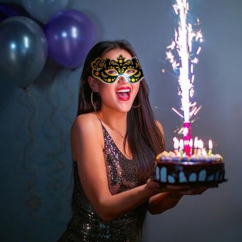 Image of Wanna Party Masquerade Mask for Men and Women for Masquerade Party, Venetian party,Stage Performances,Eye Mask for Halloween, Birthday, Adult Party -4 PCS