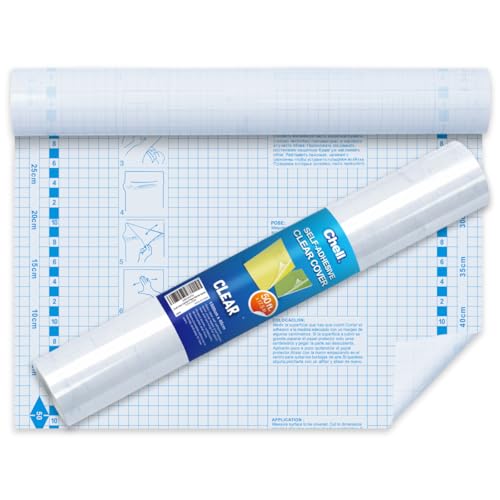 Chell Clear Contact Paper for Books, Adhesive Book Cover, 17.5 in x 50 ft