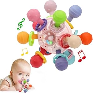 Baby Montessori Sensory Toys for 0-6 6-12 Months, Baby Teether Teething Toys for Babies 0 3 6 9 12 18 Months, Newborn Infant Learning Developmental Toys Gifts for 1 2 Year Old Boys Girls