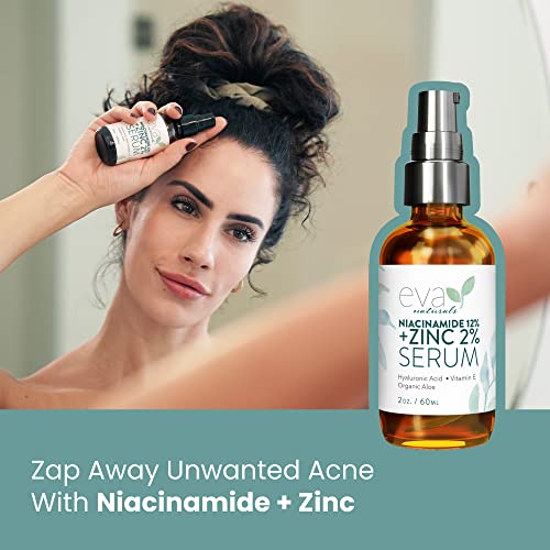 12% Niacinamide Serum For Face + Zinc Pca - Vitamin B3, 2% Zinc Pca And Hyaluronic Acid Serum Known To Even Skin Tone, Shrink Pores, Pump Fine Lines, Reduce Oil, And Hydrate, 2 Oz (2 Pack) #TOP5