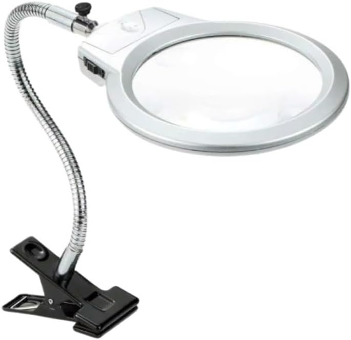 360 Degrees Adjustable Illuminated Folding Magnifying Lamp 2 X 5X Lens