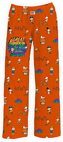 Snoopy Lounge Pajama Pants - Loose-Fit, Comfy, Halloween Wear - Snoopy Unisex Great Pumpkin Sleep Bottoms