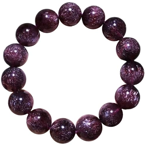 [WOYEHFA] レッドスーパーセブンクリスタルブレスレット、ヒーリングクリスタル原石スーパーセブンミネラルブレスレット、14MMビーズ