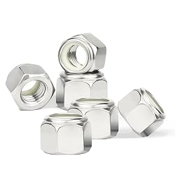 10 Pcs 7/16″-14 Inch Lock Nuts, SAE 304 (A2-70) Stainless Steel Nylon Insert Locknuts, Standard Inch Thread Nylock Nuts, Hex Lock Hardware Nuts, Reusable Anti-Loose Corrosion Resistant