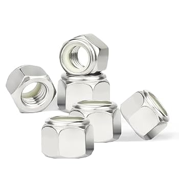 10 Pcs 7/16"-14 Inch Lock Nuts, SAE 304 (A2-70) Stainless Steel Nylon Insert Locknuts, Standard Inch Thread Nylock Nuts, Hex Lock Hardware Nuts, Reusable Anti-Loose Corrosion Resistant