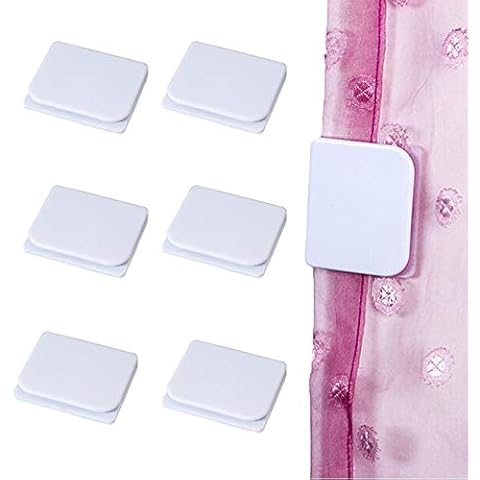 XGOGOP 6 Pcs Shower Splash Guard Curtain Clips, Adhesive Shower Curtain Liner Splash Clips Cover