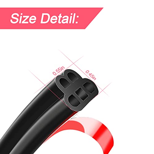 BLAU GRUN Car Door Weather Seal Strip, 5 Holes Rubber Edge Trim Protector Striping for Auto Door, Self Adhesive Noise Insulation Sealing Weatherstrip for Most SUV, Truck, RV