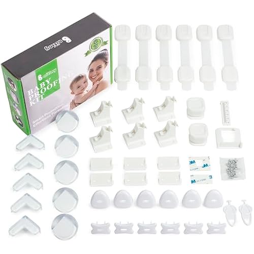 44-Piece Baby Proofing Kit, Magnetic Cabinet Locks & Outlet Covers