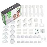Baitiny Baby Proof Kit, 44 Packs Child Safety Essentials Set - Invisible Magnetic Cabinet Locks, Corner Guards, Outlet Covers - All-in-one Super Value Baby Proofing Kit