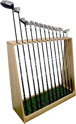 ZARUX Golf Club Stand Holder Wood, Golf Club Organizers Display Stand Rack Shelf Equipment Storage 13 or 18 Putter Clubs, for Green Garage Indoor Outdoor (Size : 13 Holder)