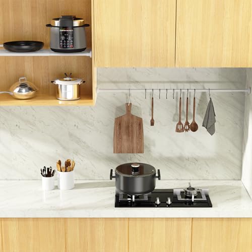 WELDUN Teleskopstange 48-67CM Duschvorhangstange ohne Bohren Klemmstange Vorhangstange Φ25mm Spannstange für Kleiderschrank, Fenster, Badezimmer, Weiß