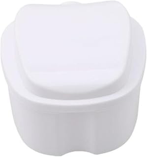 HELPFLOWER Denture Bath Box Cup, Complete Clean Care for Dentures, Clear Braces, Mouth Guard, Night Guard & Retainers,Traveling