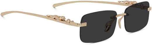 IFLASH Vintage Rectangular Non-Polarized Sunglasses Men Women Retro Stylish Rimless Sun Glasses Shades For Women Men (Gold...