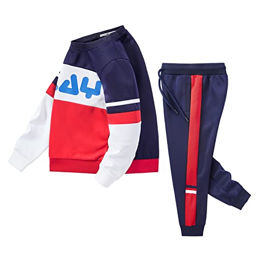 Boys Track Suit Toddler Sweatsuit Kids Tracksuit Boys Activewear Jogger Sweat Suits Sets Active Sweatpants And Sweatshirts 2 Piece Outfits 2-8 Years Size 2 3 4 5 6 7 8 Royal Blue Bas003-4-5T #TOP1