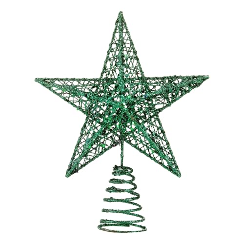 BinaryABC Iron Christmas Tree Star Topper,20cm Glittering Tree Topper