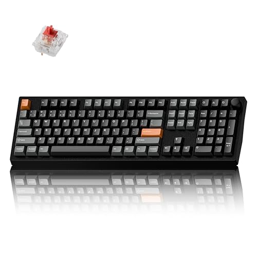 Image of Keychron P6 Ultra 8K Polling Rate Full-Size Aluminum Wireless Mechanical Keyboard, 2.4 GHz /Bluetooth /Wired Custom RGB, Hot-Swappable K Pro Silent Red Switch for Mac Windows Linux - Black