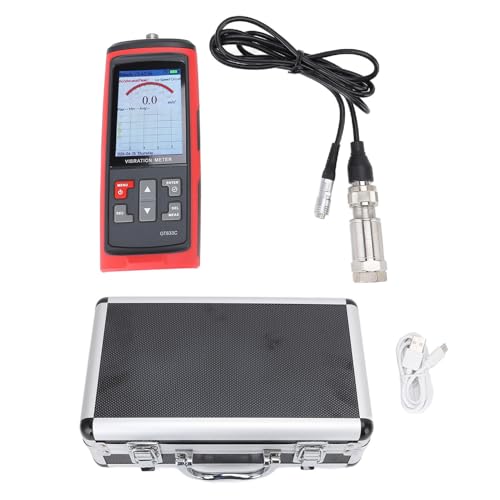 Zunate Vibromètre LCD Couleur |Analyseur Numérique pour Vitesse d'accélération, Distance, Fréquence, Température avec Accéléromètre Piézoélectrique et Sonde Magnétique pour Moteurs – vue 6