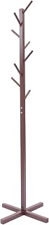 Stehend Garderobenständer aus Kiefernholz mit 8 Haken, moderner in Baumform for Wohnzimmer und Schlafzimmer Flur(Bruin)