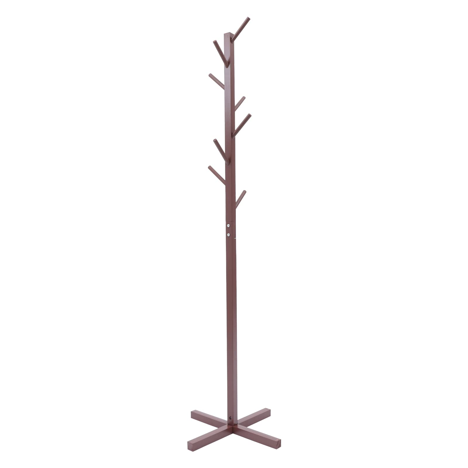 DFHS46JK Hat Rack Pine Wood Coat Rack With 8 Hooks Modern Tree Shape For Living Room Bedroom for Office(Bruin)