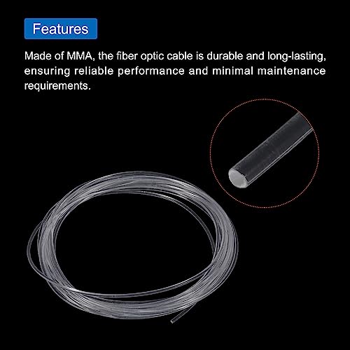 Image of MECCANIXITY PMMA Fiber Optic Light Side Glow Cable, 2.5mmx6m LED Transparent for Hotels, KTV, DIY Art, Home Decoration