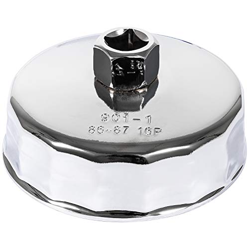 CTcar 86mm-Ölfilterschlüssel für BMW Volvo zum Entfernen der 86mm-16Rillen-Ölfiltergehäusekappen im Kartuschenstil (Silberstahl)