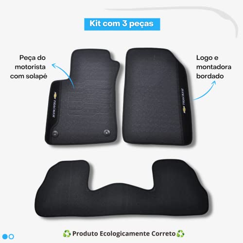 Jogo de Tapetes Automotivos Emborrachados para Tracker 2014-2015 - 2016-2017 - 2018-2019 - 03 peças