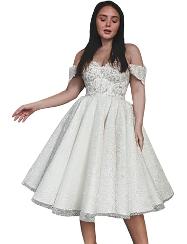 Dxuopl White Mini Beading Wedding Dresss With Lace Wedding Gowns For Women #TOP17