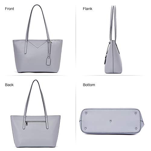 BROMEN Women Handbags Designer Leather Tote Purse Large Capacity Purses and Handbags Shoulder Bag Grey