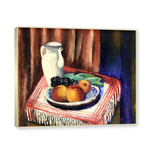 Tableaux Impressionnistes Nature Morte aux Citrons, Cadre Doré Champagne 30x36cm