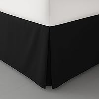 Vista 1 de LUX Décor - Faldas de cama de tamaño individual de 16 pulgadas de caída, falda de cama plisada de microfibra cepillada (negro)