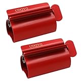 Toothpaste Squeezer - Metal Tube Squeezer Stainless Steel Tube Wringer UDQYQ Toothpaste seat Holder Stand (Red)