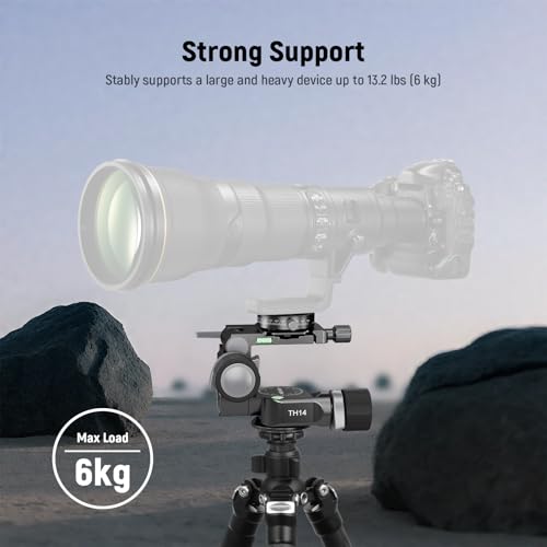 NEEWER 2 Way Geared Tripod Head with Millimeter Micro Adjustment, Aluminum Alloy Pan Tilt Head, 360° Panoramic Arca Type QR Plate Compatible with Sony Canon Nikon DSLR Cameras, Max Load 13.2lb, TH14 by NEEWER - Used condition - Image 6