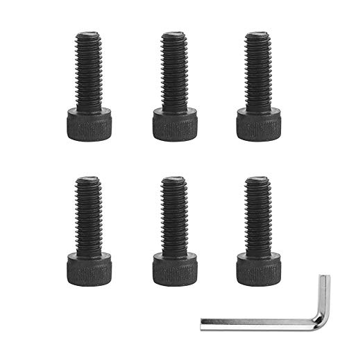DAZISEN Acier Carbone Vis de Vélo - Lot de 7 Pièces pour Vélo M5 Boulons Hexagonaux Vis Cylindrique Boulon pour Potence de Vélo, Noir, (M5x16)*6+Clés Allen*1 Cover