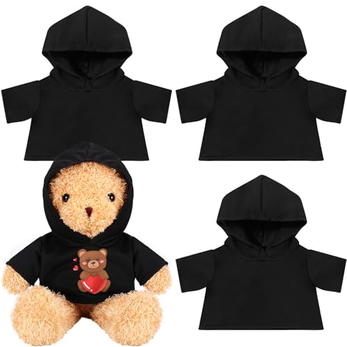 Litherr S 3 Pcs Sublimation Shirt Fit 14-18 Inch Stuffed Bear Blank Stuffed Bear Clothes Plush Bear T Shirts for DIY Make Unique Stuffed Doll Clothes