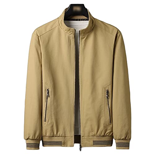 Manteau de coton homme léger avec col montant zippé et poches pratiques