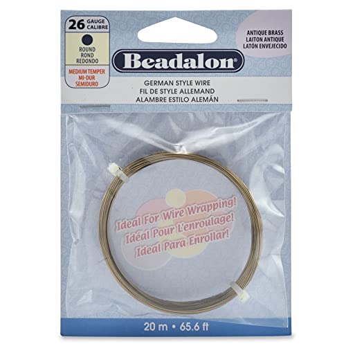 Beadalon German Style Wrapping Wire - 26 Gauge, 65.6 ft - Antique Brass