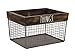 Rae Dunn by Designstyles Wire Storage Basket – Metal and Solid Wood Organizer – Decorative Folder Bin - for Office, Bedroom, Living Room, Closet and More