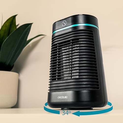 Cecotec Chauffage en céramique de table ReadyWarm 1550 Max Ceramic Rotate Smart. 1500 W, oscillation, écran numérique, thermostat réglable et 3 modes de fonctionnement.