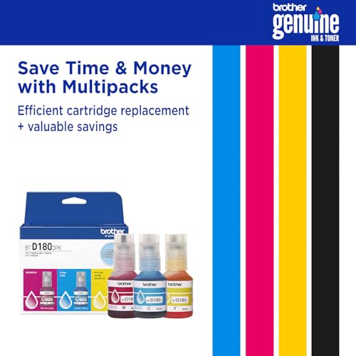 Brother Genuine BTD1803PKS High Yield Cyan, Magenta, Yellow Refill Ink Bottles Value Pack for Brother Super Tank Printer MFC-T580DW, MFC-T780DW, MFC-T980DW by Brother - Image 7