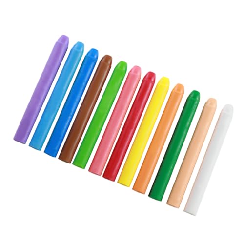 ERINGOGO 12 Pack Dust- Chalks Eraser Included Grip Chalk for Boys and Girls Teachers for Indoor/outdoor Use