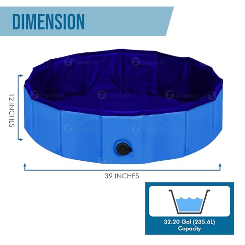 Zone Tech Banheira dobrável para animais de estimação (pacote com 2)