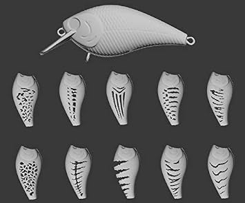 Hard Plastic 3D Stencil for Fishing Lure Crankbait Jerkbait Lipless Topwater