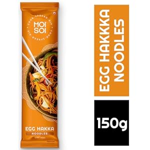 MOI SOI® Egg Hakka Noodles (No Preservatives | Get Restaurant Style Taste in Just 10 Minutes | Not MSG |Serves 2 | 150 gms)